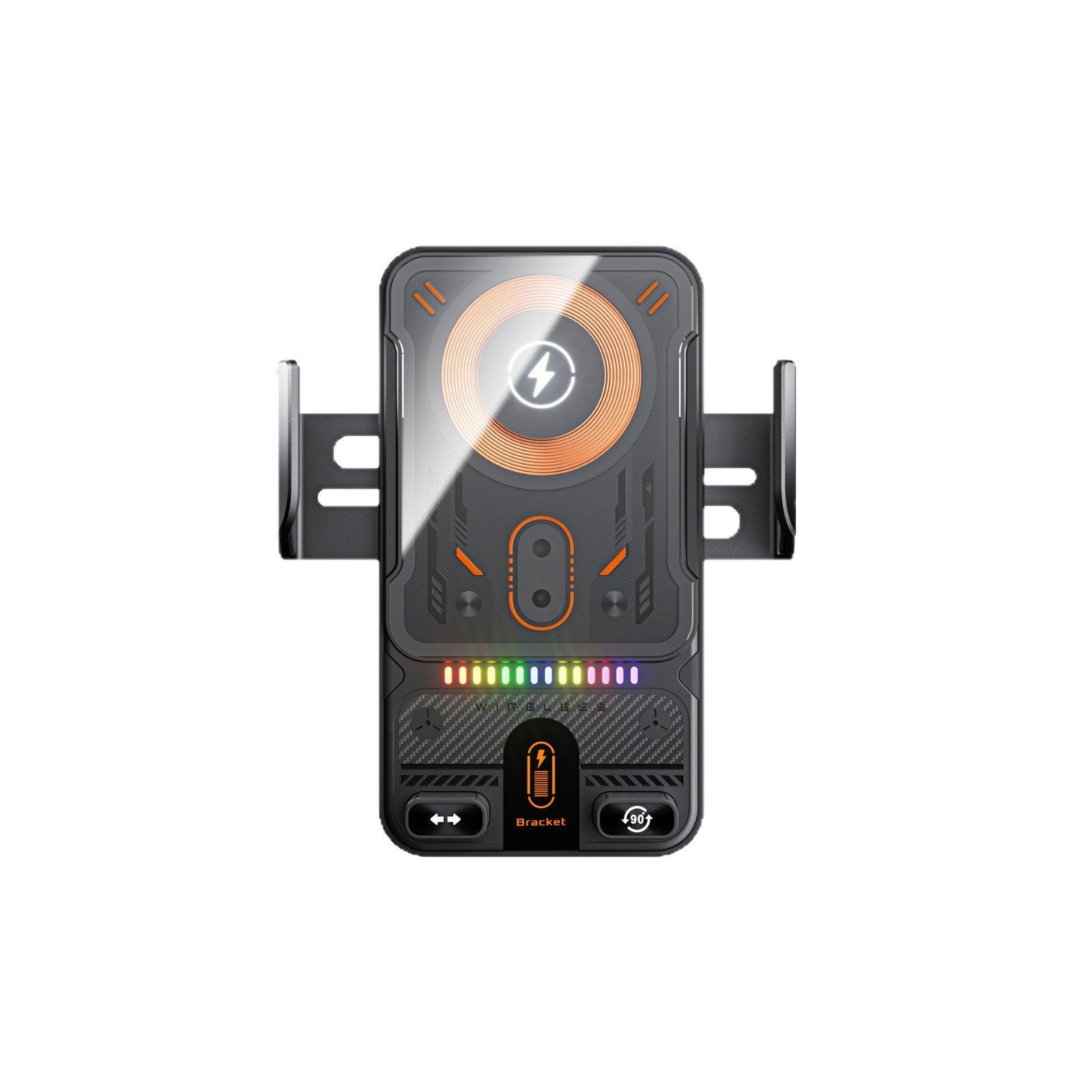 Fully automatic air outlet car bracket 360� Rotation - Provides full horizontal and vertical screen adjustment for optimal viewing.
Infrared Sensor - Automatically clamps and releases phones with smart detection