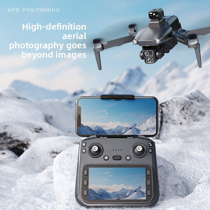 quadcopter drone Screen Control: Features a 4.5-inch LCD color screen for intuitive remote operation.
GPS Navigation: Equipped with GPS for stable flight and precise positioning