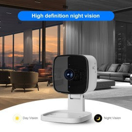 WiFi HD Night Vision Card Security Camera with Voice Intercom  1080p high-definition video with night vision capability for clear monitoring in low light.