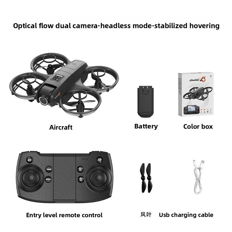 Mini Quadcopter with HD Dual Camera and Optical Flow Positioning Captures clear aerial photos and videos with dual cameras.
Optical Flow Positioning: Ensures stable hovering and precise flight control