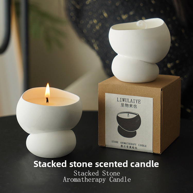 Stacked Stone Creative Indoor Scented Candles Creative stone-shaped design with natural aesthetic appeal
Lemon ginger fragrance providing soothing and calming effects