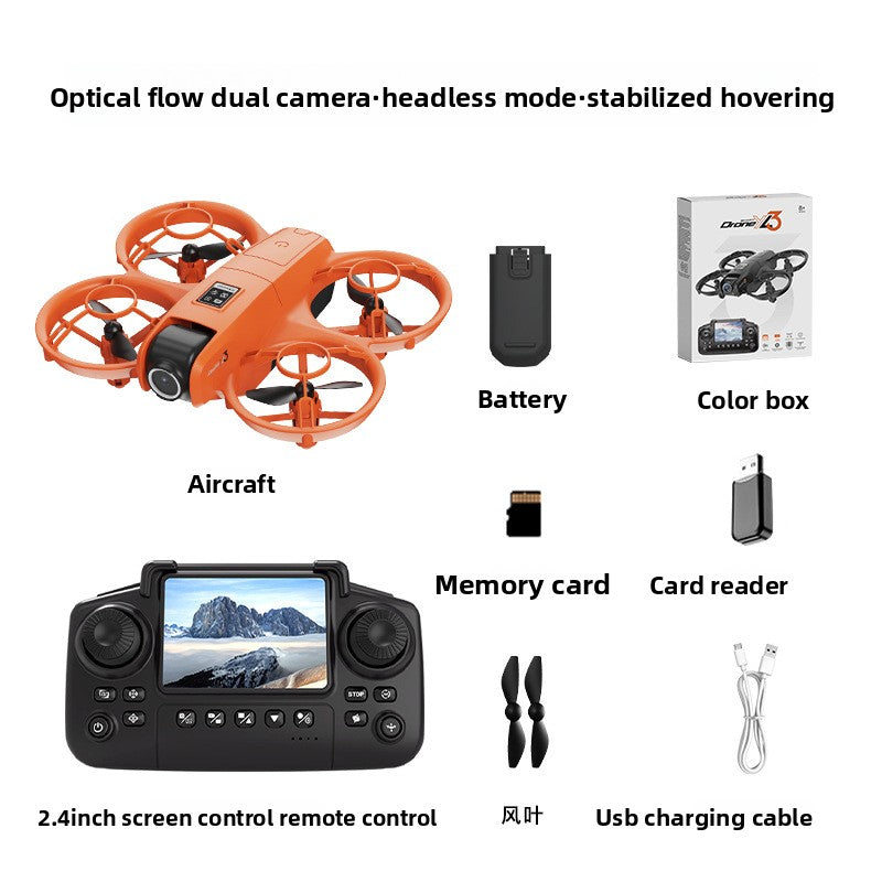 Mini Quadcopter with HD Dual Camera and Optical Flow Positioning Captures clear aerial photos and videos with dual cameras.
Optical Flow Positioning: Ensures stable hovering and precise flight control