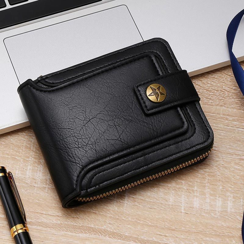 Portamonete da uomo Portafoglio antifurto Portafoglio in pelle da uomo Porta biglietti da visita con cerniera Porta soldi Portafoglio da uomo
 Mens Wallet