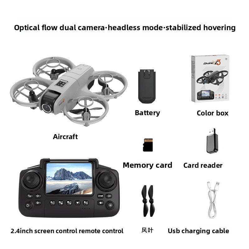 Mini Quadcopter with HD Dual Camera and Optical Flow Positioning Captures clear aerial photos and videos with dual cameras.
Optical Flow Positioning: Ensures stable hovering and precise flight control