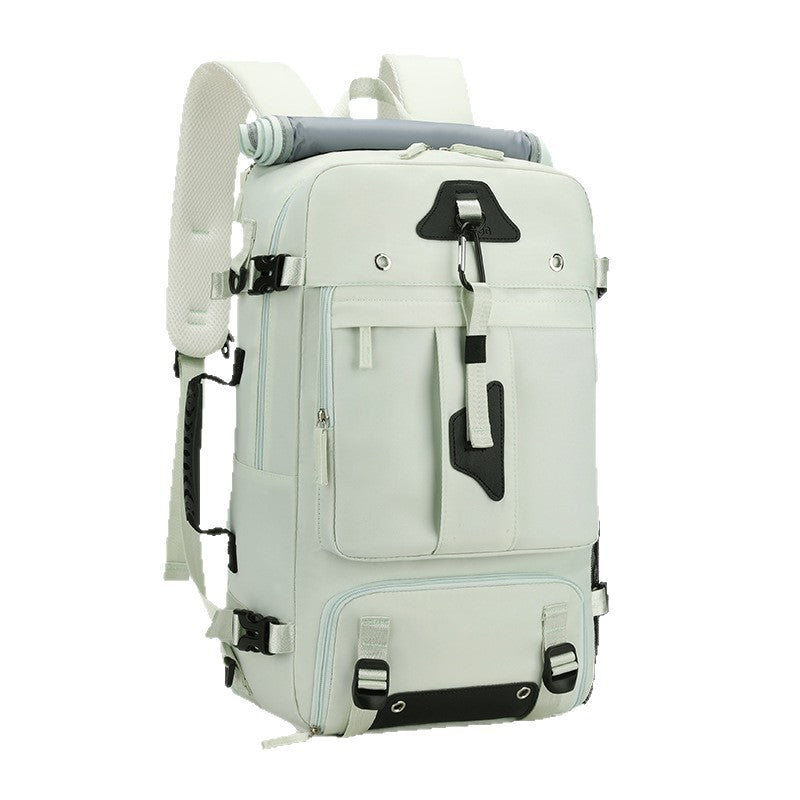 Super Large Capacity Backpack Large Capacity: 56-75L expandable storage for extended trips and outdoor adventures
Multi-functional Design: Features waterproof, breathable, and lightweight construction with dry-wet separation compartments