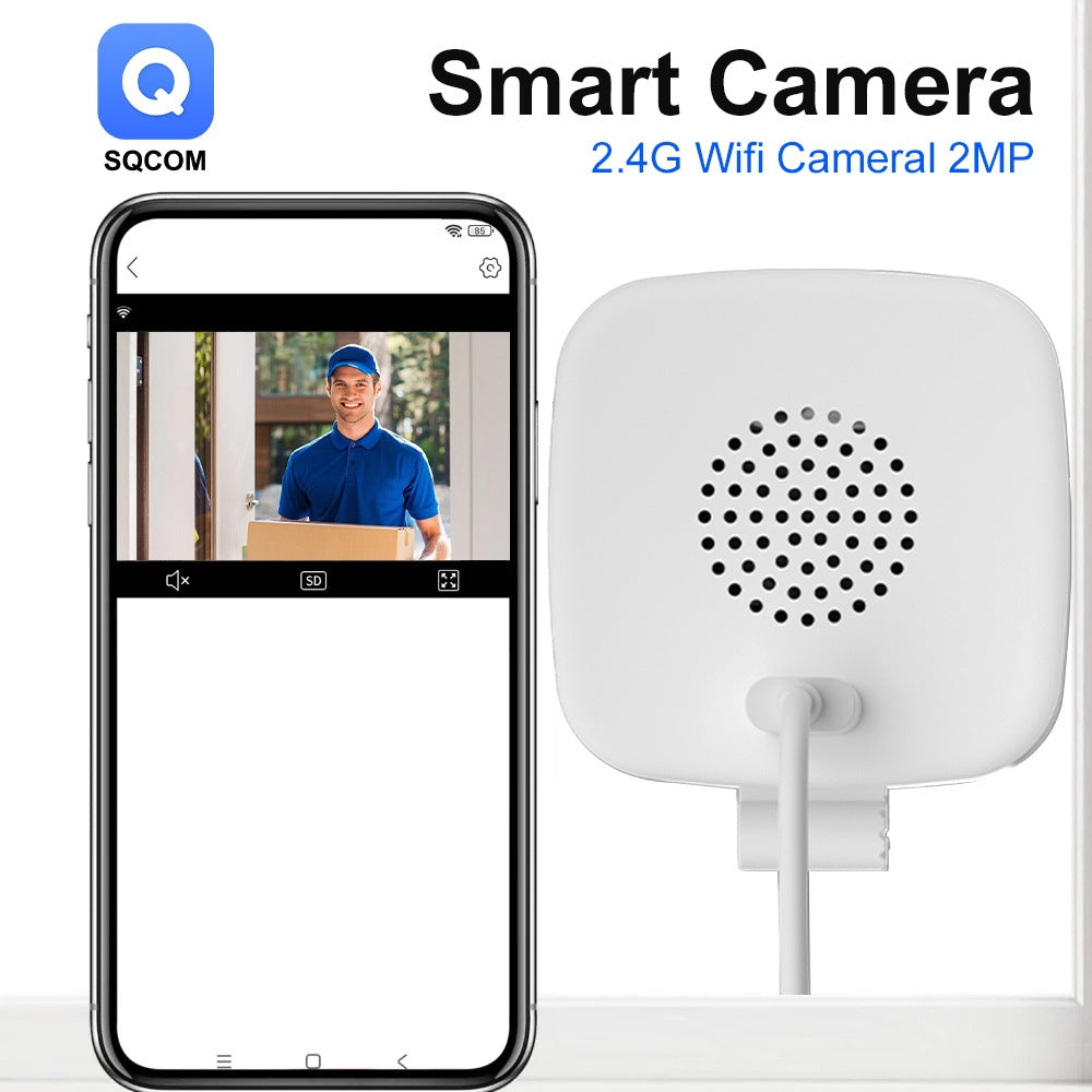 WiFi HD Night Vision Card Security Camera with Voice Intercom  1080p high-definition video with night vision capability for clear monitoring in low light.
