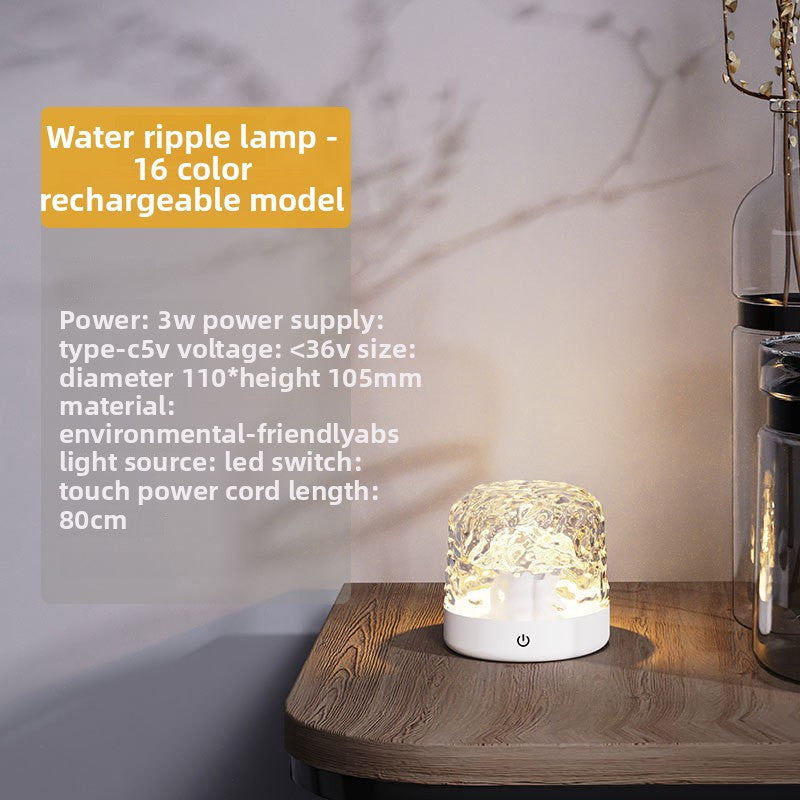 Bluetooth Speaker with Ripple Light , Creates a dynamic circular water wave visual projection for ambient lighting.
Triple Color & 16-Color Options: Offers both 3-color and 16-color variable lighting modes with smooth transitions