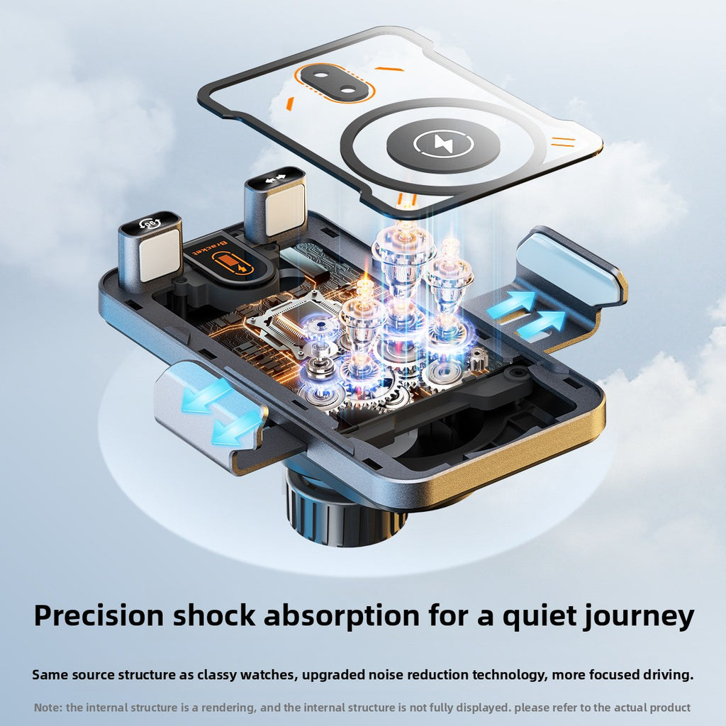Fully automatic air outlet car bracket 360� Rotation - Provides full horizontal and vertical screen adjustment for optimal viewing.
Infrared Sensor - Automatically clamps and releases phones with smart detection