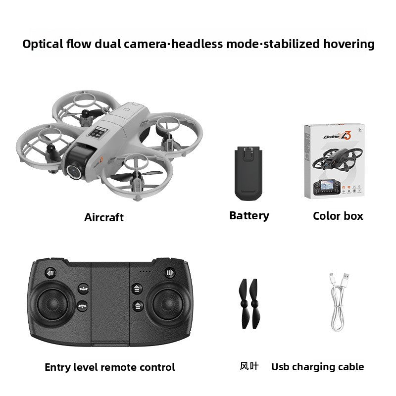 Mini Quadcopter with HD Dual Camera and Optical Flow Positioning Captures clear aerial photos and videos with dual cameras.
Optical Flow Positioning: Ensures stable hovering and precise flight control