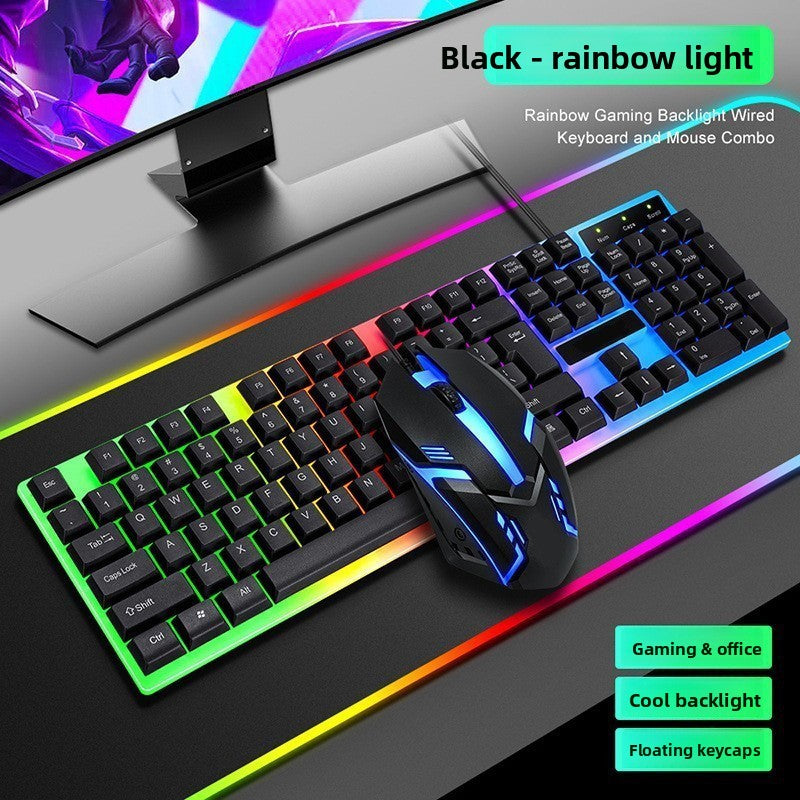 Gaming keyboard and mouse suit Luminous Keys - Backlit keyboard with glowing keys for enhanced visibility in low-light conditions
Mechanical Feel - Provides tactile feedback and responsive keystrokes for comfortable typing