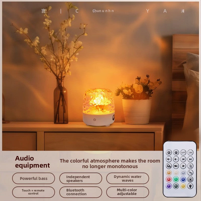 Bluetooth Speaker with Ripple Light , Creates a dynamic circular water wave visual projection for ambient lighting.
Triple Color & 16-Color Options: Offers both 3-color and 16-color variable lighting modes with smooth transitions