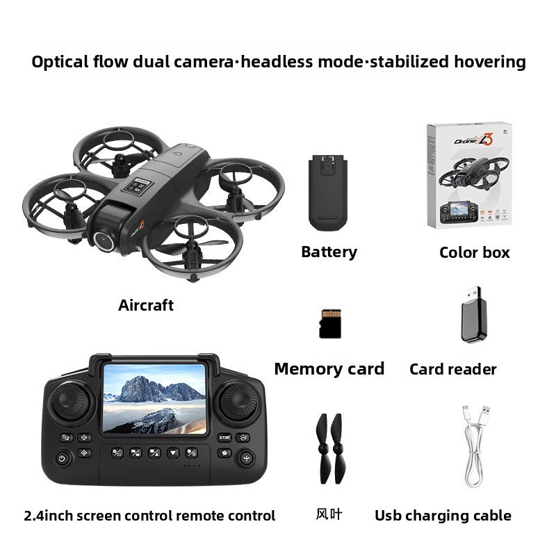 Mini Quadcopter with HD Dual Camera and Optical Flow Positioning Captures clear aerial photos and videos with dual cameras.
Optical Flow Positioning: Ensures stable hovering and precise flight control